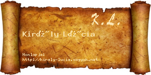 Király Lúcia névjegykártya